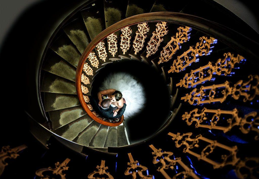 Wedding at Overnewton Castle Staircase