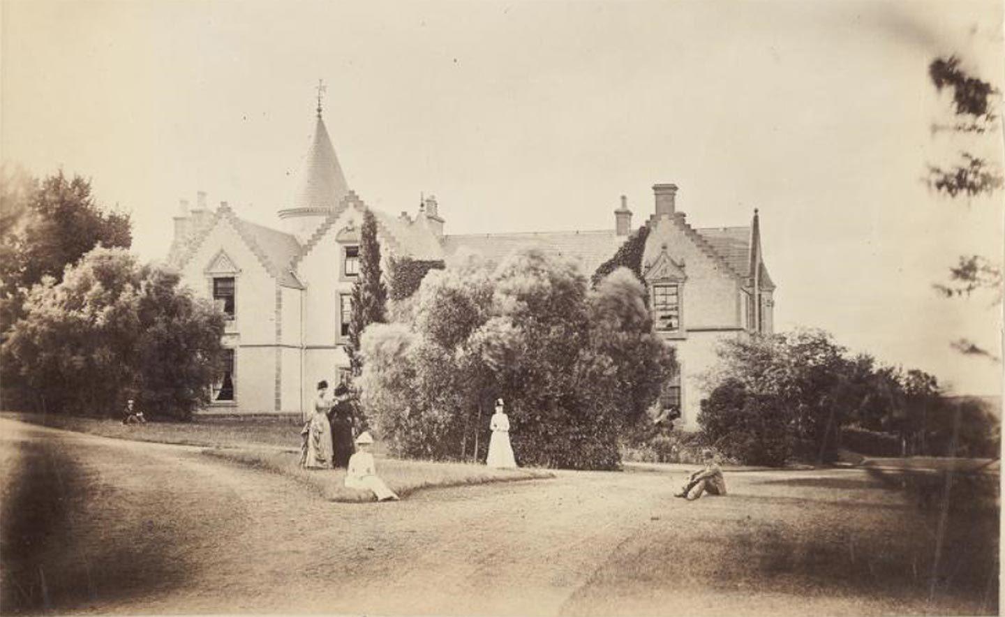 Overnewton homestead and gardens in an 1887 photograph